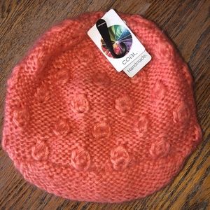 COAL Frida peach visor beanie/NWT